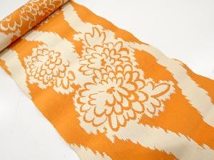 アンティーク　立涌に菊模様織り出し　八寸帯地反物